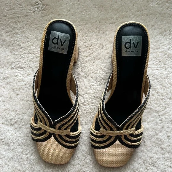 NEW Dolce Vita Woven Black and Tan Sandal - Picture 5 of 8
